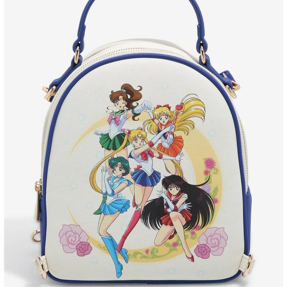 Pretty Sailor Moon Sailor Guardians & Black Moon Reverisible Mini Backpack NWT